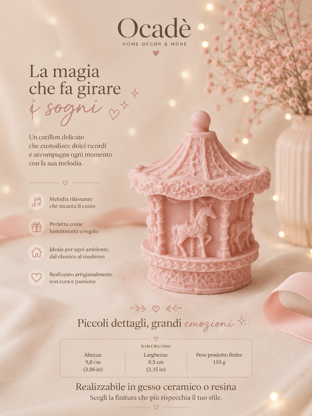 Carillon Carousel Decorativo – Collezione Sogni