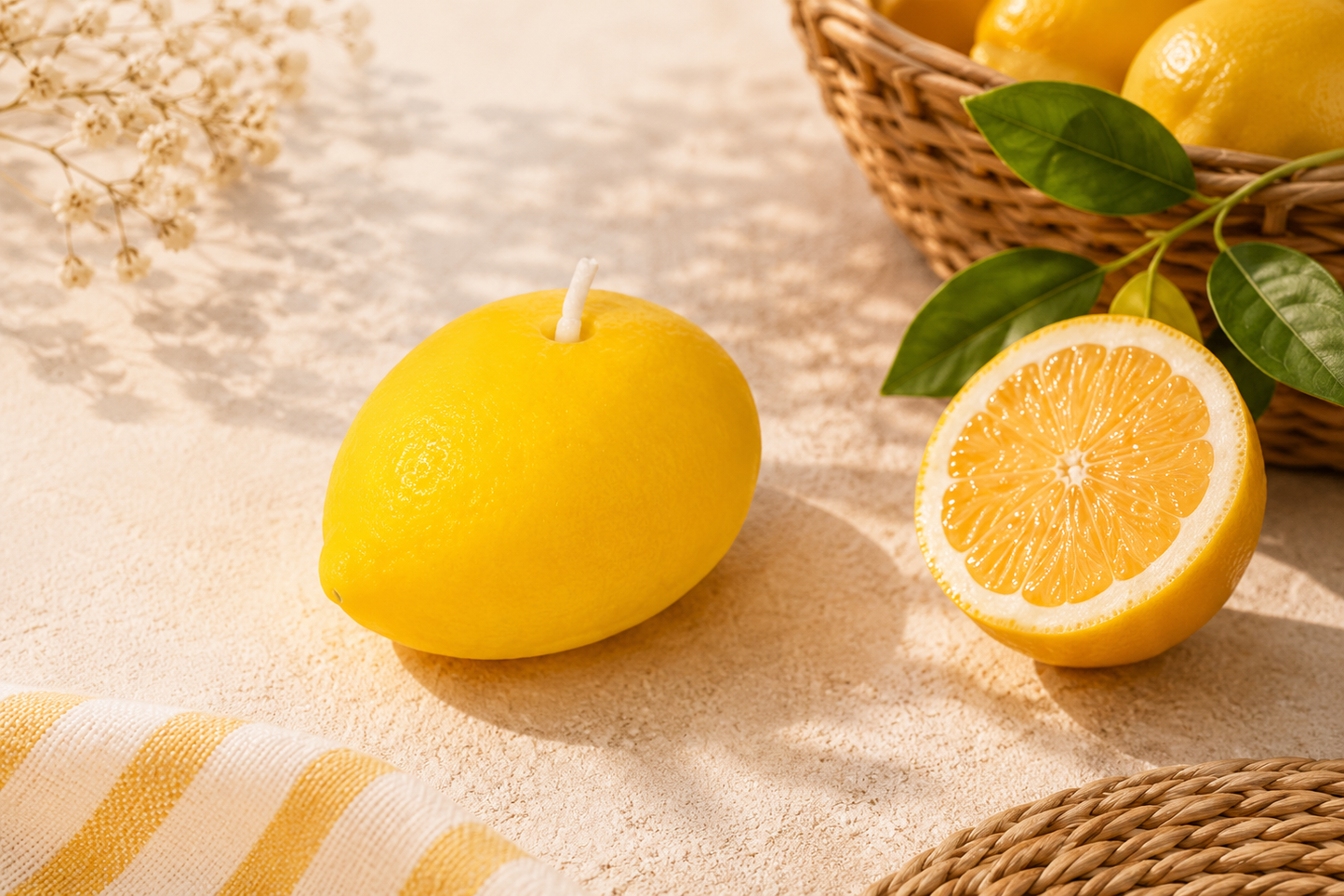 Candela Limone Artigianale – Decorazione Profumata Estiva | Ocadè
