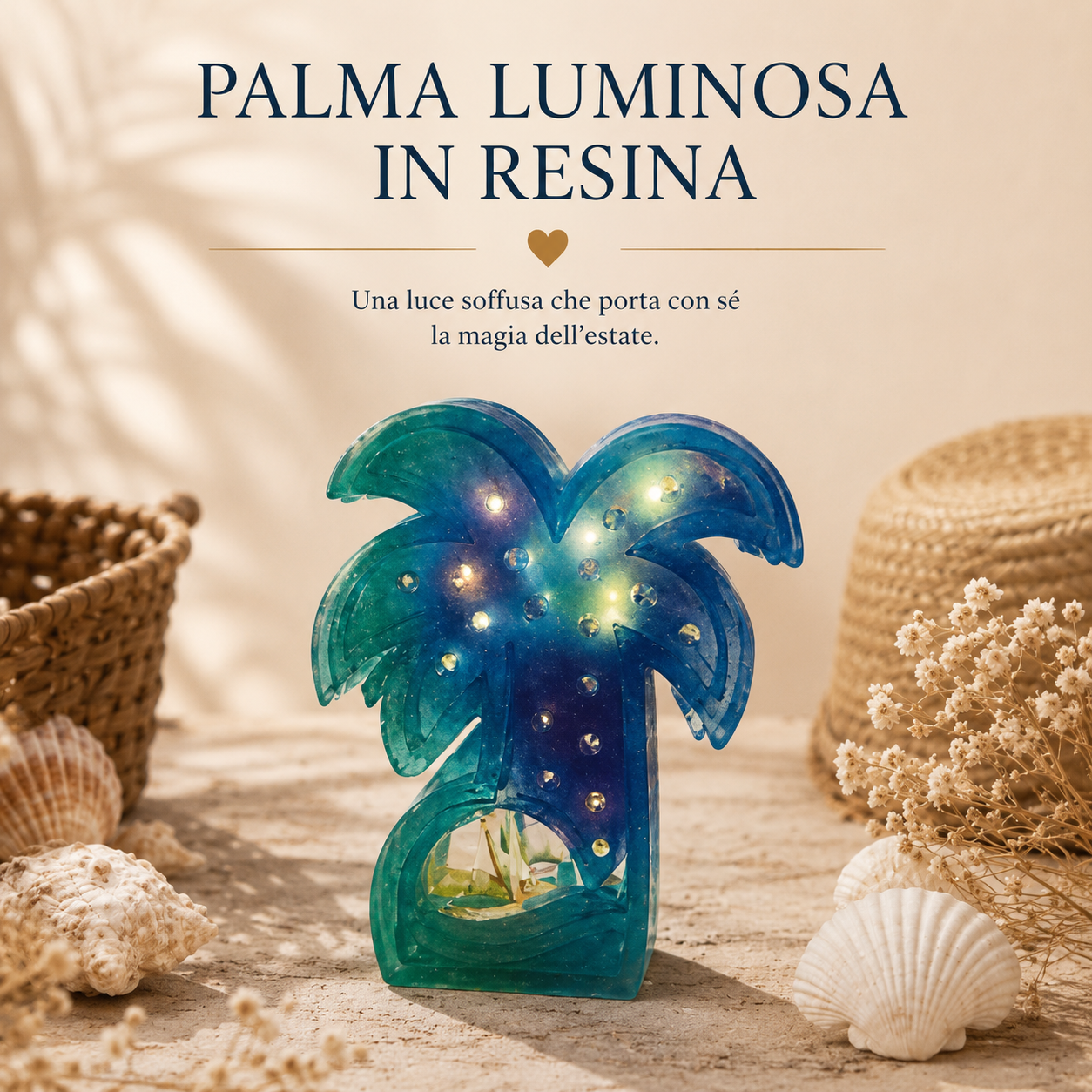 Palma Luminosa in Resina – Lampada Decorativa LED