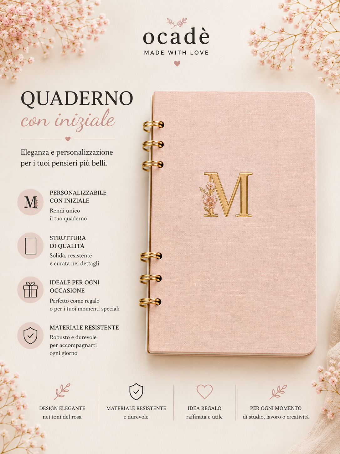 Quaderno Personalizzato con Iniziale