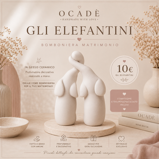 Elefantini d’Amore in Gesso Ceramico