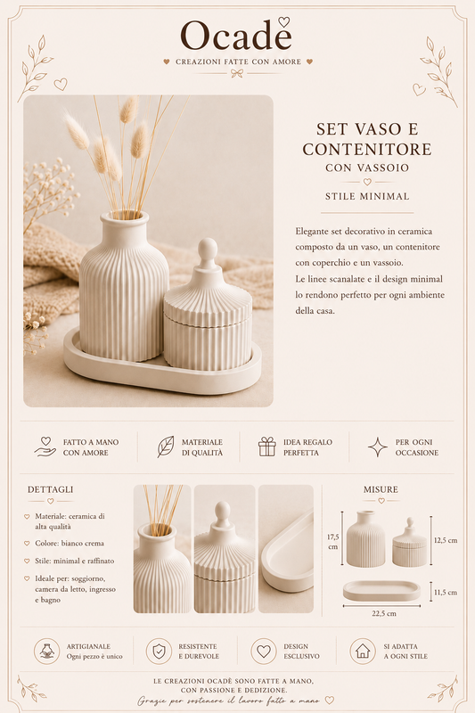 Set Vaso e Contenitore con Vassoio