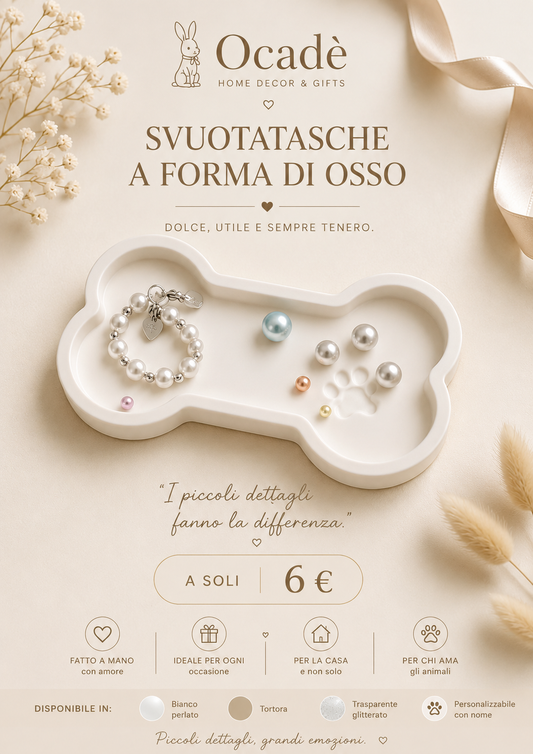 Svuotatasche a Forma di Osso in Resina
