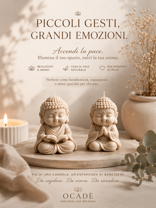 Candela Buddha in Cera di Soia – Collezione Serenity | Ocadè