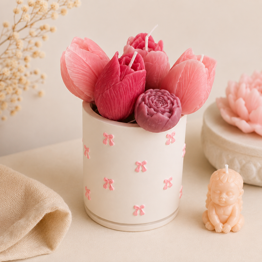 Vaso Tulipani con Candele Floreali