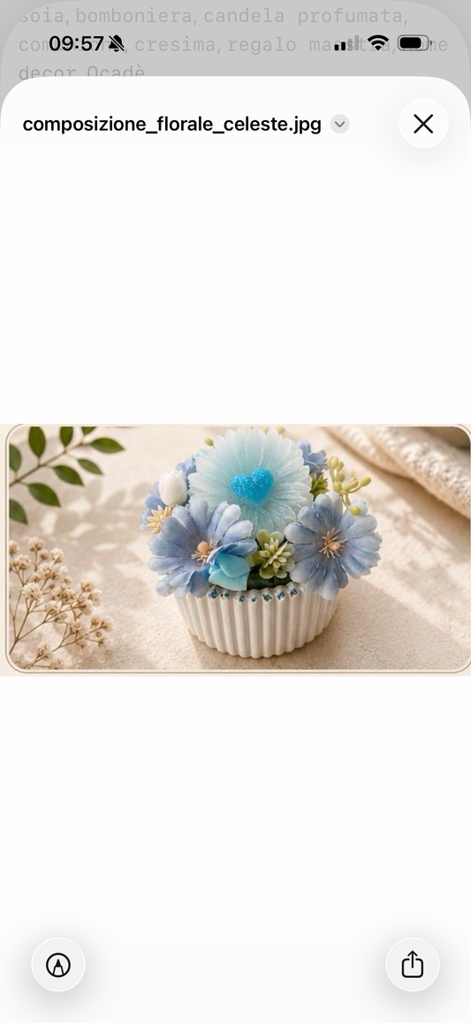 Composizione Floreale Celeste Artigianale – Bouquet Decorativo Profumato | Ocadè