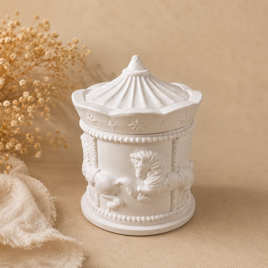 Giostrina Carousel Decorativa in Gesso Ceramico