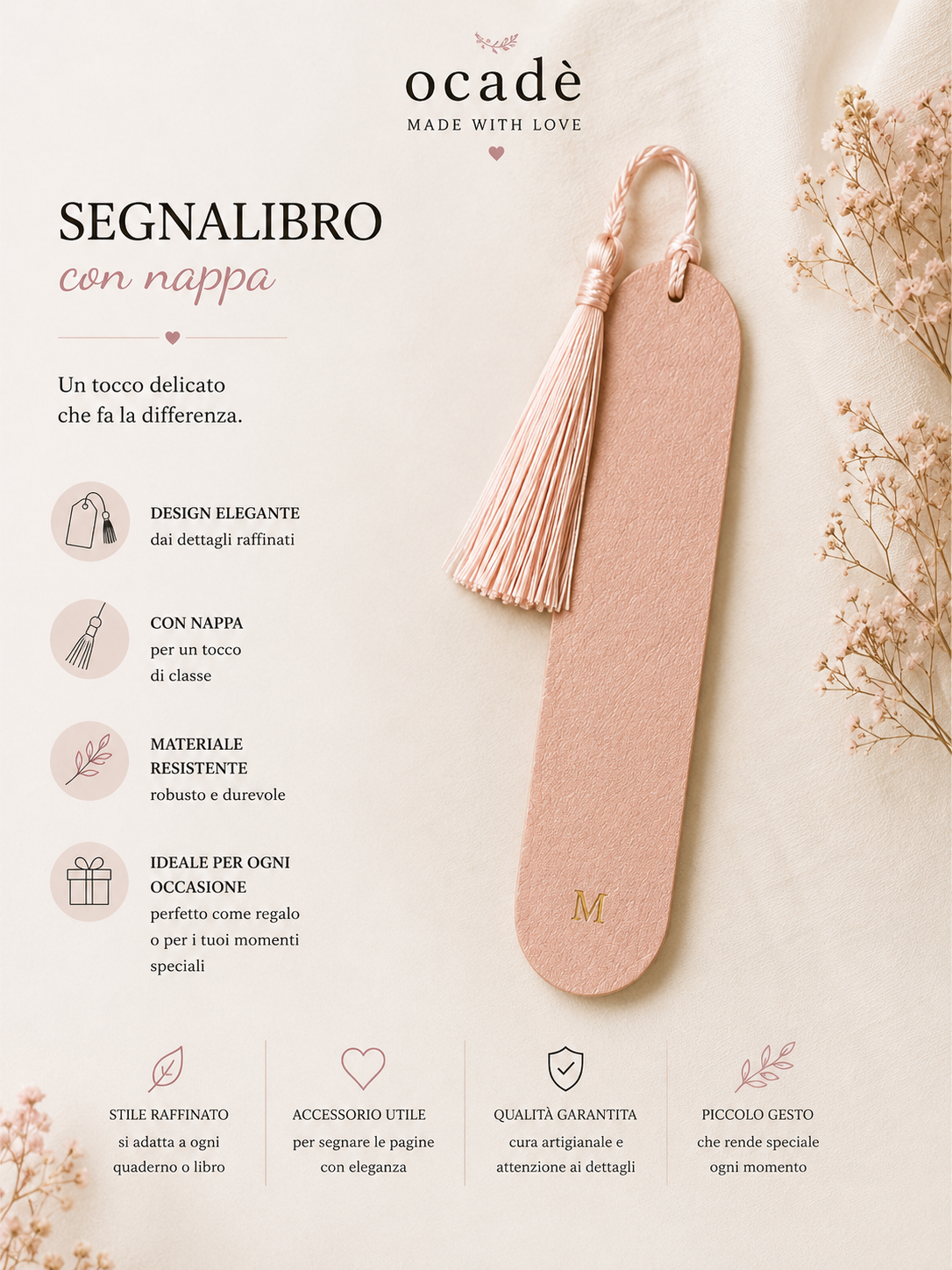 Segnalibro personalizzato con nappa