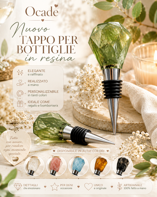 Tappo per Bottiglie in Resina Artigianale Personalizzabile vb